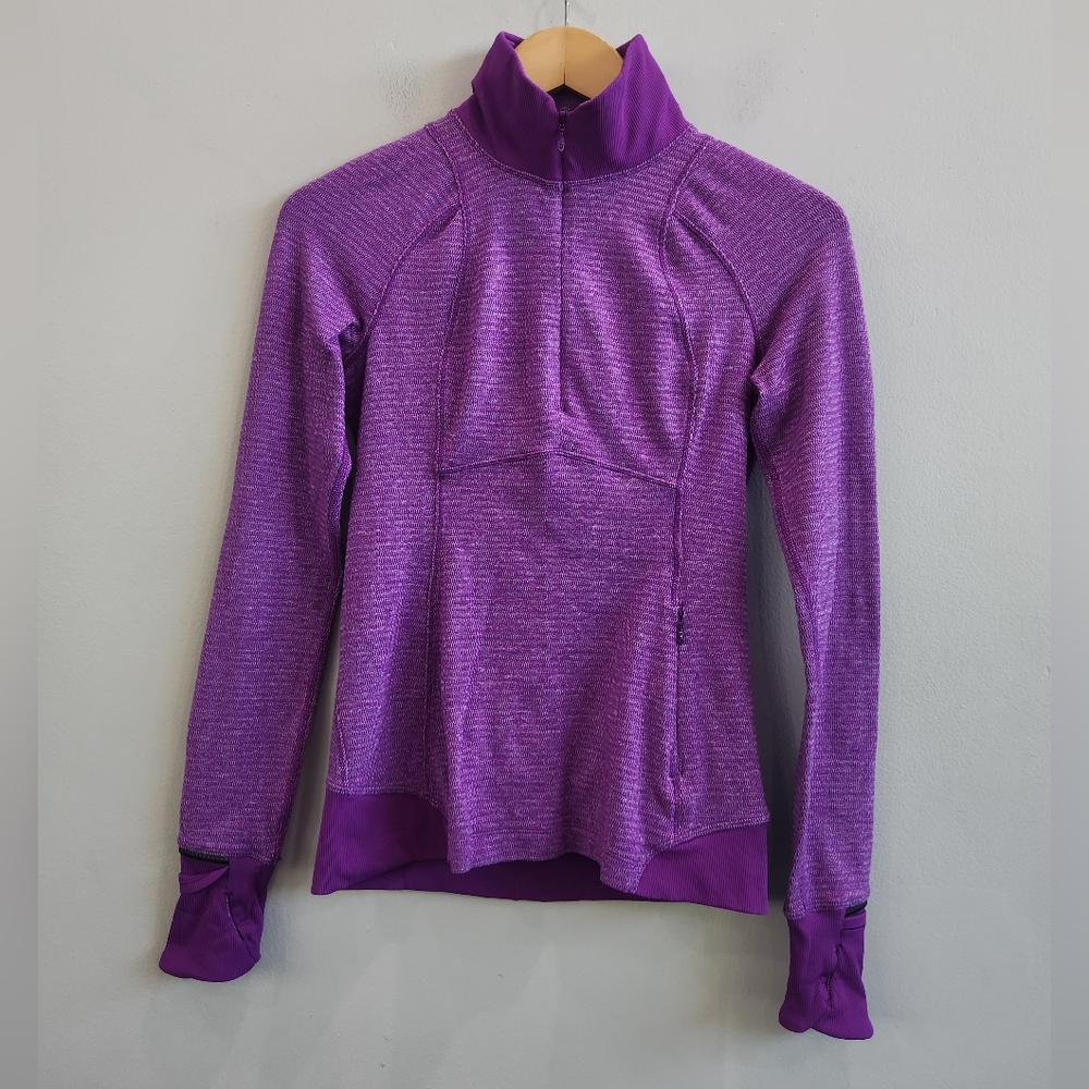 Lululemon Runderful 1/2 Zip Purple Pullover Women’s Size 4 Pocket Thumbholes